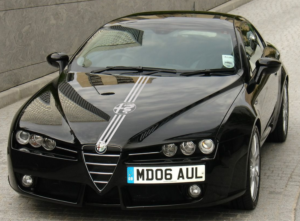 Alfa Romeo Emblem Vertical Decal With Stripes. Silver - Image 2