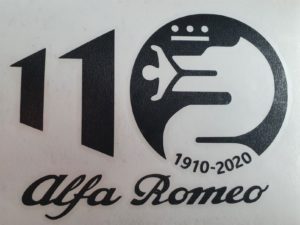 Black Alfa Romeo 110 year Commemorative vinyl sticker