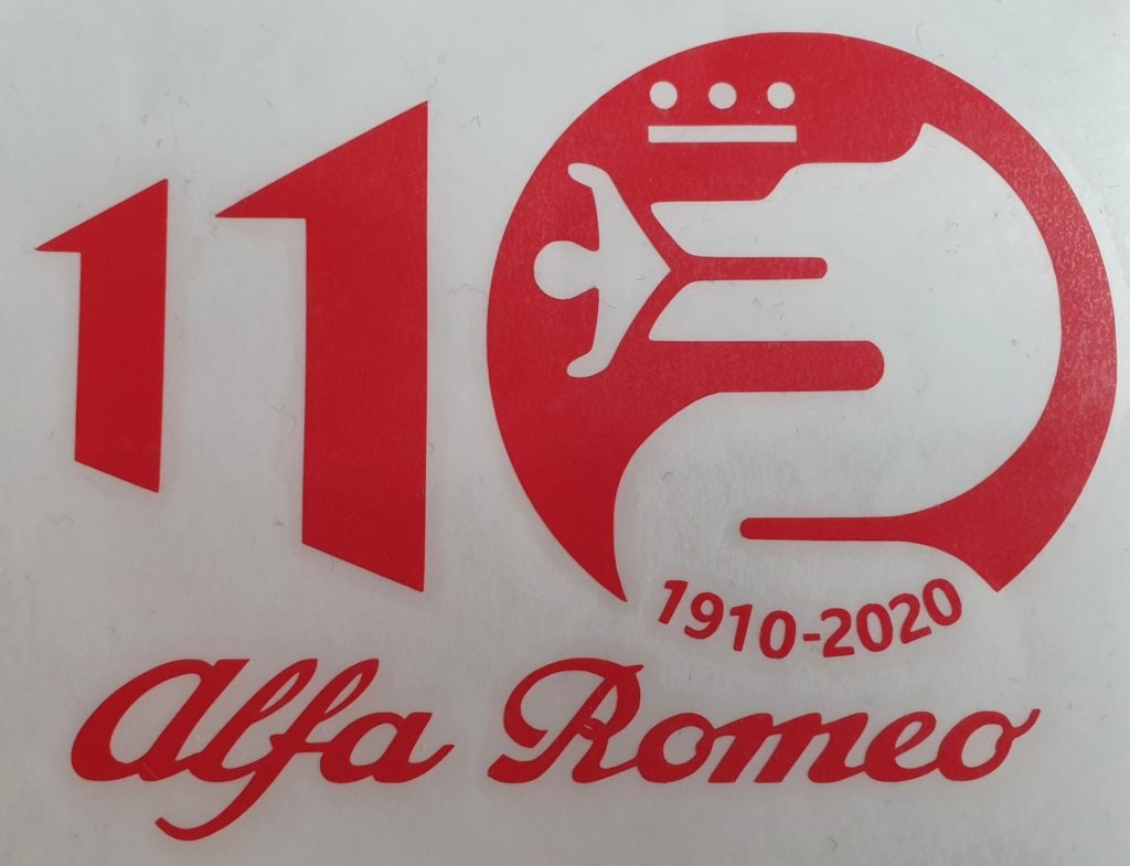 Red Alfa Romeo 110 year Commemorative vinyl sticker – U-STiCK