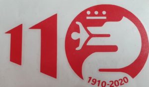 Red Alfa Romeo 110 year Commemorative vinyl sticker-No Text