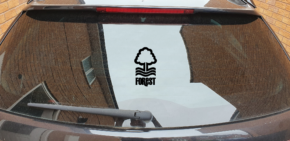 Nottingham Forest Football Club Small Black Vinyl 150mm X 85mm