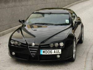 Alfa Romeo Emblem with Stripes Sun Strip. Black - Image 2