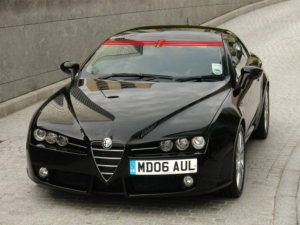 Alfa Romeo Emblem with Stripes Sun Strip. Red