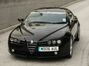 Alfa Romeo Emblem with Stripes Sun Strip. White